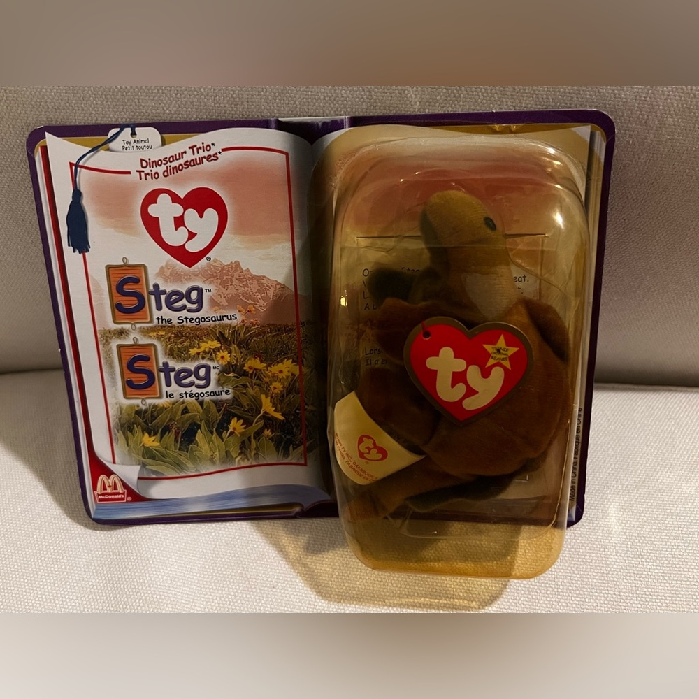 Steg the Stegosaurus McDonalds TY Dinosaur Trio Teenie Beanie Baby 2000 Rare NEW